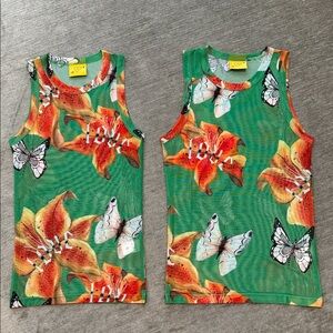 Brand New Juliet Johnstone Mesh Tank Top in Green Size M & XL Available